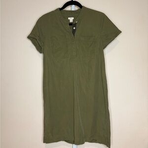 J. Crew Olive Green Casual Shirt Dress
